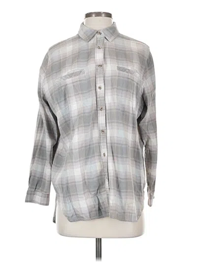 Pre-owned Bdg 3/4 Sleeve Button Down Shirt In Gray