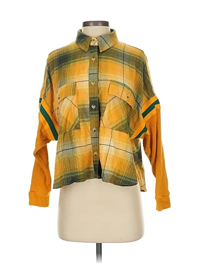 Pre-owned Bdg 3/4 Sleeve Button Down Shirt In Yellow