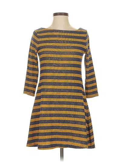 Pre-owned Bdg 3/4 Sleeve Top Yellow Boatneck Tops