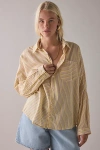 Bdg Alex Breezy Cotton Oversized Button-down Shirt In Orange, Women's At Urban Outfitters