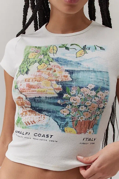 Bdg Amalfi Coast Perfect Baby Tee In White, Women's At Urban Outfitters