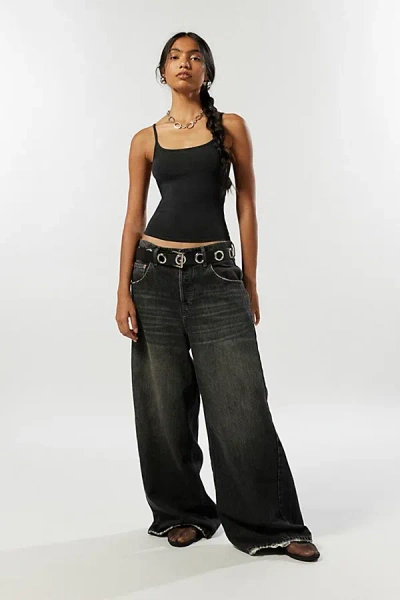 Bdg Anika Ultra-wide Leg Column Jean In Black, Women's At Urban Outfitters