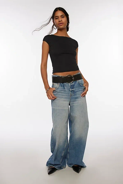 Bdg Anika Ultra-wide Leg Column Jean In Vintage Denim Medium, Women's At Urban Outfitters