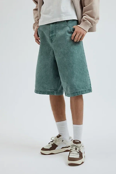 Bdg Astro Baggy Denim Jort In Aqua Wash Storm, Men's At Urban Outfitters