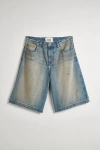 Bdg Astro Baggy Washed Denim Jort In Light Blue, Men's At Urban Outfitters