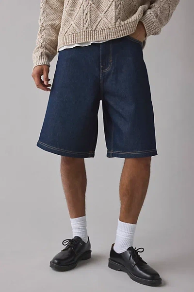 Bdg Astro Baggy Denim Jort In Vintage Denim Dark, Men's At Urban Outfitters In Blue