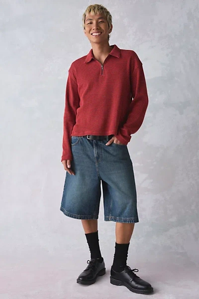 Bdg Astro Baggy Denim Jort In Vintage Denim Light, Men's At Urban Outfitters