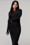 Bdg Aubrette Long Sleeve Maxi Dress In Black, Women's At Urban Outfitters