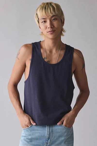 Bdg Axel Boxy Cotton Tank Top In Washed Black, Men's At Urban Outfitters