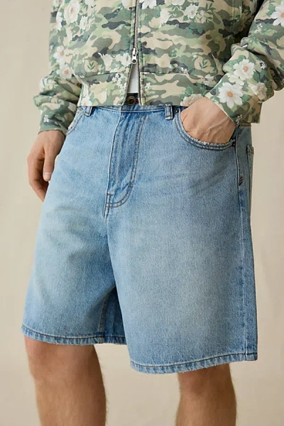Bdg Baggy Denim Short In Vintage Denim Light, Men's At Urban Outfitters In Blue