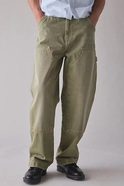 Bdg Baggy Skate Fit Double Knee Jean In Olive, Men's At Urban Outfitters