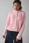 Bdg Becca Brushed Knit Oversized Cardigan In Pink, Women's At Urban Outfitters