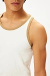 Bdg Beck Contrast Ringer Tank Top In Cream, Men's At Urban Outfitters