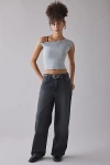Bdg Bella Baggy Comfort Stretch Jean In Charcoal, Women's At Urban Outfitters In Gray