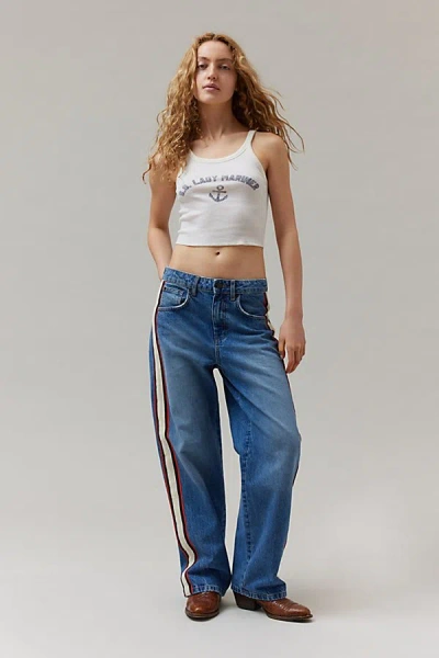 Bdg Bella Baggy Jean - Side Stripe In Tinted Denim, Women's At Urban Outfitters