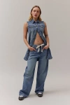 Bdg Bella Drawstring Baggy Jean In Vintage Denim Medium, Women's At Urban Outfitters