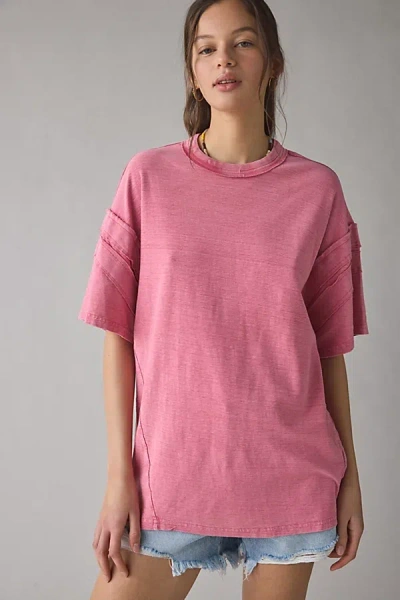 Bdg Bennie Overdye Cotton Oversized Tee In Pink, Women's At Urban Outfitters