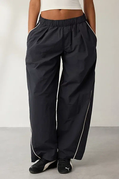 Bdg Best Yet Baggy Wide Leg Track Pant In Black, Women's At Urban Outfitters