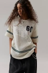 Bdg Billie Lace Spliced Tee In White, Women's At Urban Outfitters
