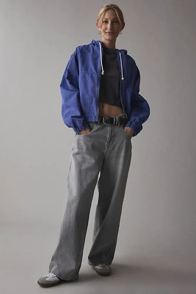 Bdg Blake Camo Canvas Bomber Jacket In Blue, Women's At Urban Outfitters