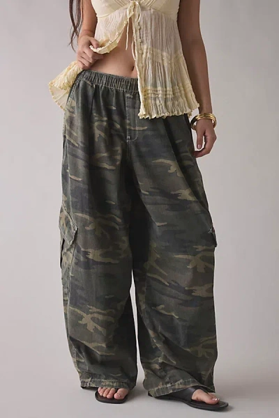 Bdg Bobbi Baggy Pull-on Pant In Green Camo, Women's At Urban Outfitters