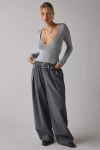 Bdg Bobbi Baggy Twill Pull-on Pant In Grey Check, Women's At Urban Outfitters In Gray