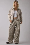 Bdg Bobbi Baggy Twill Pull-on Pant In Neutral Check, Women's At Urban Outfitters