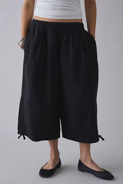 Bdg Bobbi Cropped Baggy Pull-on Pant In Black, Women's At Urban Outfitters