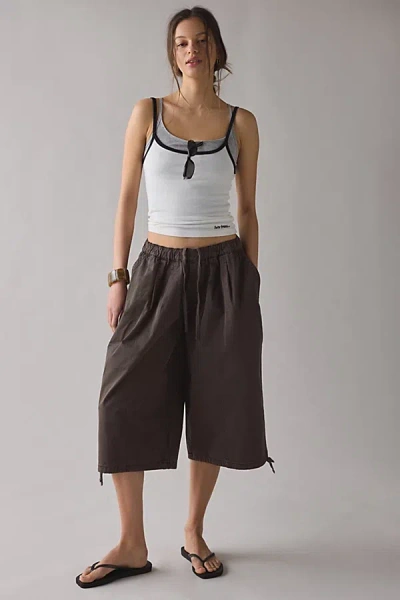 Bdg Bobbi Cropped Baggy Pull-on Pant In Brown, Women's At Urban Outfitters In Animal Print