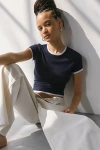 Bdg Bodhi Twofer Layered Baby Tee In Navy, Women's At Urban Outfitters