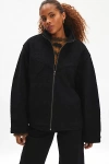Bdg Boiled Wool Blend Coat Jacket In Black, Women's At Urban Outfitters In Black
