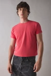 Bdg Bonfire Cropped Cotton Tee In Red, Men's At Urban Outfitters In Red
