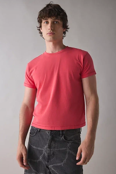 Bdg Bonfire Cropped Cotton Tee In Red, Men's At Urban Outfitters