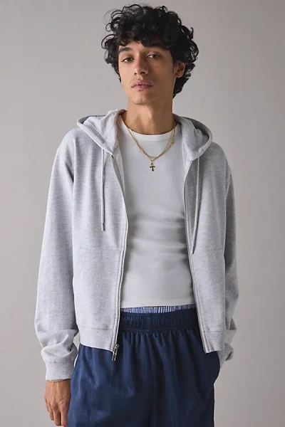 Bdg Bonfire Graphic Full Zip Hoodie Sweatshirt In Grey, Men's At Urban Outfitters