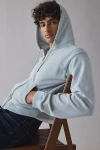 Bdg Bonfire Solid Zip-up Hoodie Sweatshirt In Sky At Urban Outfitters