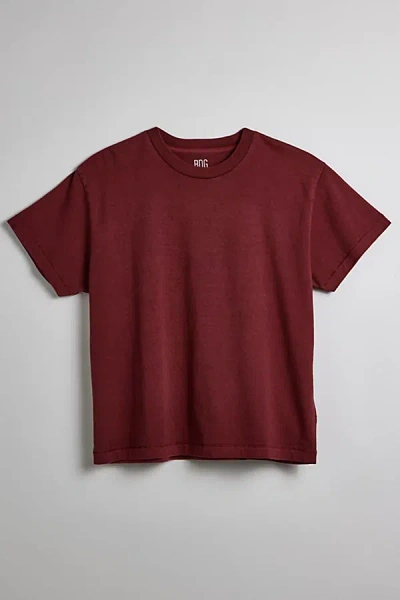 Bdg Bonfire Cropped Cotton Tee In Berry, Men's At Urban Outfitters In Berry