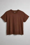 Bdg Bonfire Cropped Cotton Tee In Chocolate, Men's At Urban Outfitters