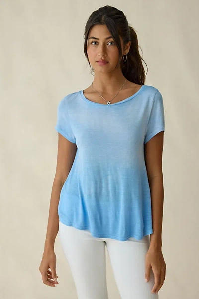 Bdg Bowery Marlow Jersey Knit Short Sleeve Baby Tee In Blue Stone, Women's At Urban Outfitters