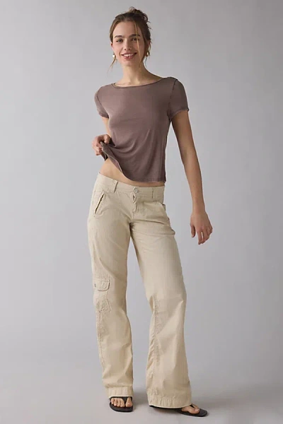 Bdg Bowery Marlow Jersey Knit Short Sleeve Baby Tee In Brown, Women's At Urban Outfitters In Multi