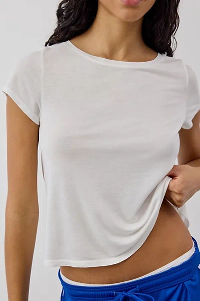 Bdg Bowery Marlow Jersey Knit Short Sleeve Baby Tee In White, Women's At Urban Outfitters In Multi