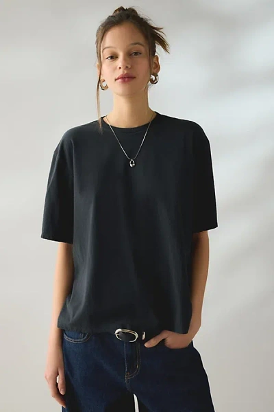Bdg Boxy Short Sleeve Spill The Tee In Black, Women's At Urban Outfitters
