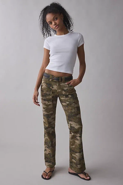 Bdg Brigid Camo Print Chino Low-rise Utility Pant In Camo, Women's At Urban Outfitters