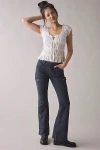Bdg Brigid Canvas Low-rise Flare Utility Pant In Black, Women's At Urban Outfitters In Black