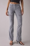Bdg Brigid Canvas Ultra Low-rise Bootcut Utility Pant In Grey, Women's At Urban Outfitters In Gray