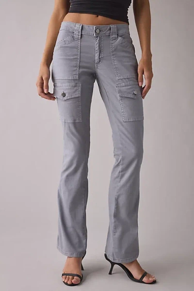 Bdg Brigid Canvas Ultra Low-rise Bootcut Utility Pant In Grey, Women's At Urban Outfitters In Gray