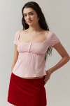 Bdg Brittney Babydoll Tee In Peach, Women's At Urban Outfitters