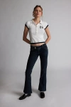 Bdg Brooke Extended Tab Denim Flare Jean In Indigo, Women's At Urban Outfitters