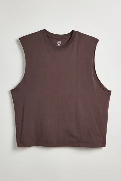 Bdg Calabasas Cutoff Tank Top In Chocolate, Men's At Urban Outfitters