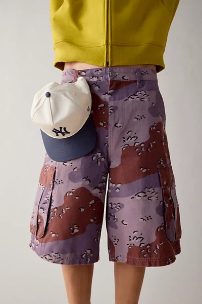 Bdg Camo Canvas Cargo Short In Purple Desert Camo, Men's At Urban Outfitters