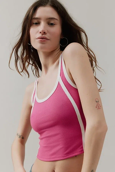 Bdg Cara Seamed Tank Top In Pink, Women's At Urban Outfitters